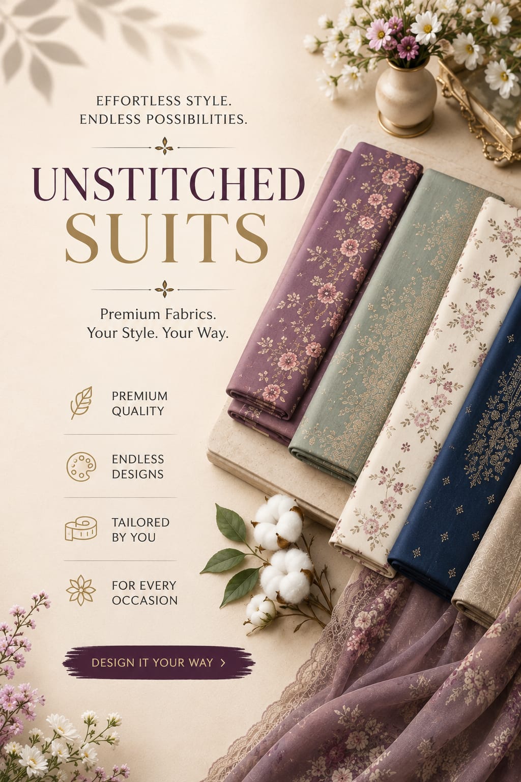 Elegant Unstitched Suits Collection