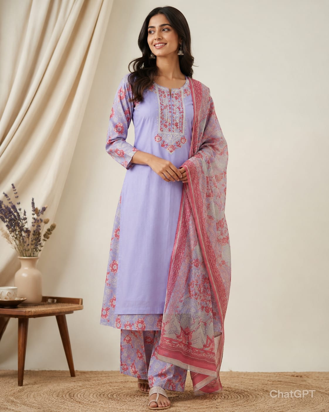 Lavender Bloom Unstitched Suit – Elegant Printed Lawn Collection