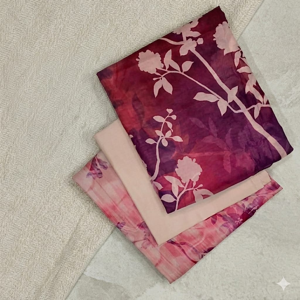 Berry Watercolor – Handcrafted Silk 3-Piece Suite
