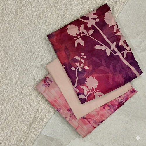 Berry Watercolor – Handcrafted Silk 3-Piece Suite